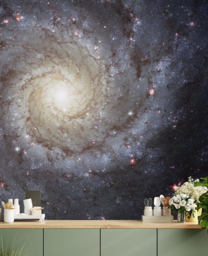 Spiral Galaxy M74 Mural Bakgrunns