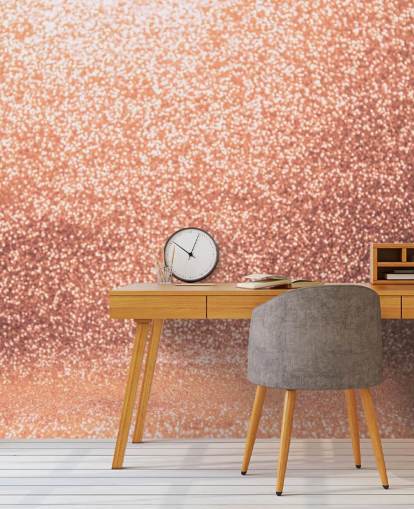 Roségold Glitter Glam Tapete