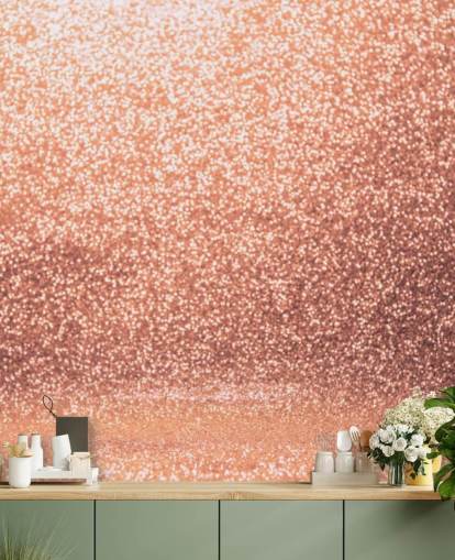 Carta da parati glam con glitter oro rosa