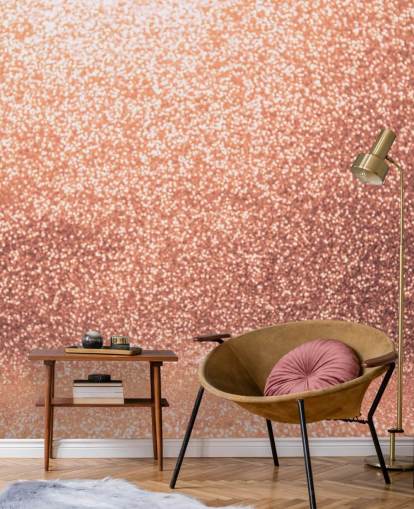 Roségold Glitter Glam Tapete