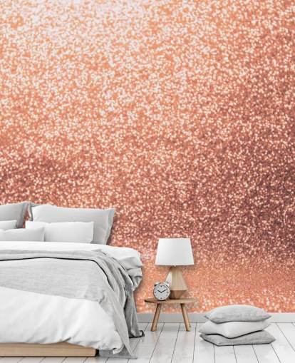 Roségold Glitter Glam Tapete