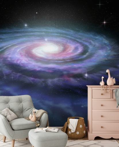 Decorazione murale con galassia a spirale via lattea