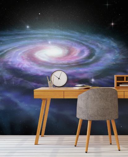 Decorazione murale con galassia a spirale via lattea