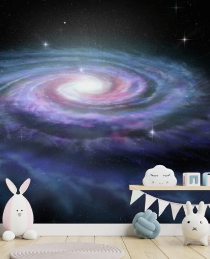 Decorazione murale con galassia a spirale via lattea