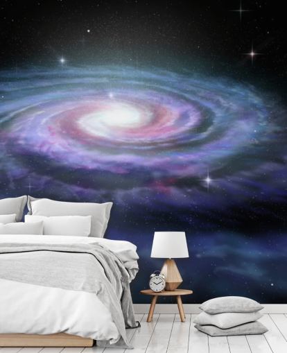 Decorazione murale con galassia a spirale via lattea