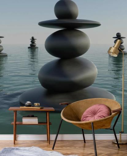 Piles de galets Zen Zen Pebble Stacks Wallpaper 