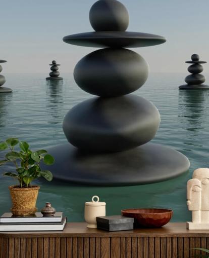 Zen Pebble Stacks Zen Pebble Stacks Wallpaper 