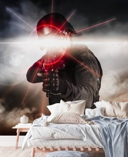 Soldat Sikter Assault Rifle Laser syn Bakgrunn