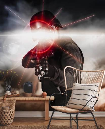 Fondo de pantalla de mira láser rifle de asalto soldado Fondo de pantalla de mira láser rifle de asalto soldado