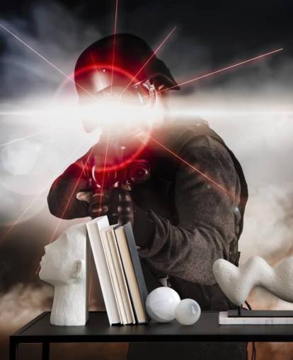 Soldier Aiming Assault Rifle Laser Sight Wallpaper