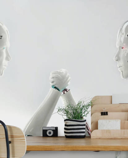 Robot Män Hand Wrestle Bakgrund Robot Män Hand Wrestle Bakgrund