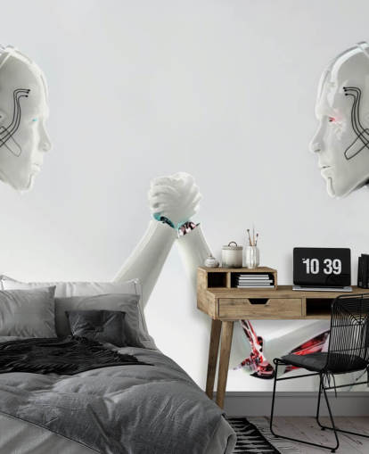 Fond d'écran Robot Men Hand Wrestle