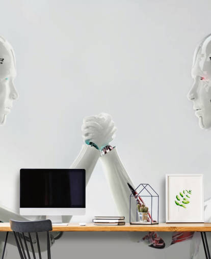 Robot Menn Hånd Wrestle Bakgrunn