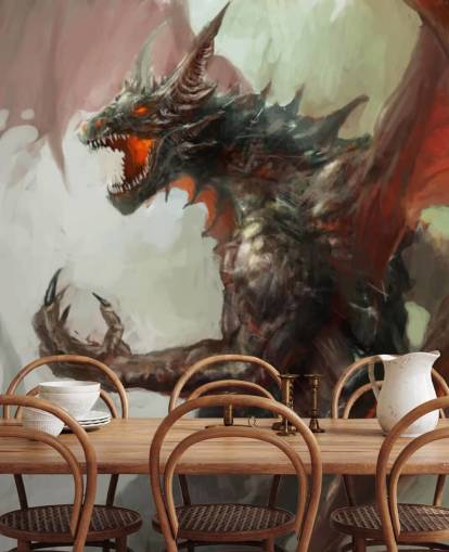 Fondo de pantalla de dragón rojo feroz