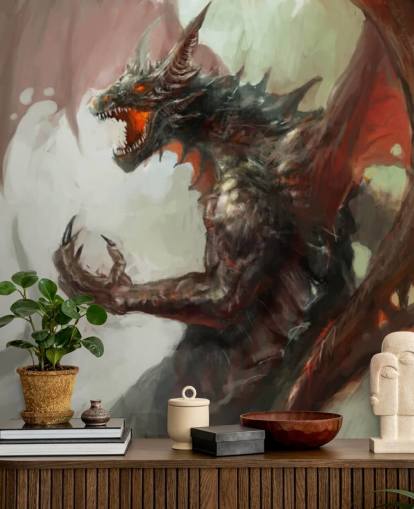 Papier peint Dragon Rouge Fierce