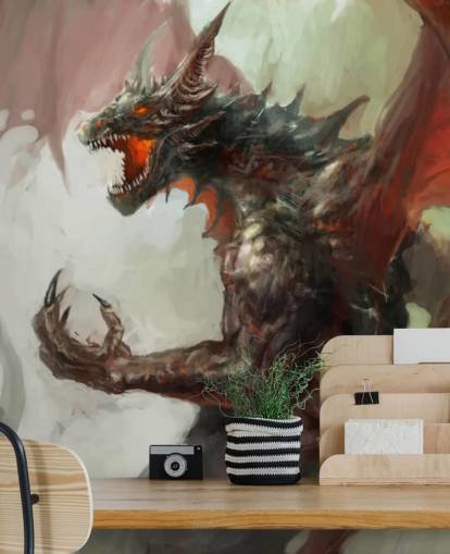 Heftiger roter Drache Tapete Heftiger roter Drache Tapete