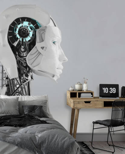 Robot Kvinna Bak Robot Kvinna Bak