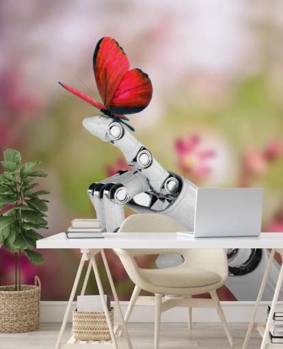 Mural Mariposa de mano robot