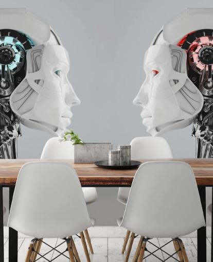 Mural Mujeres robot frente a frente