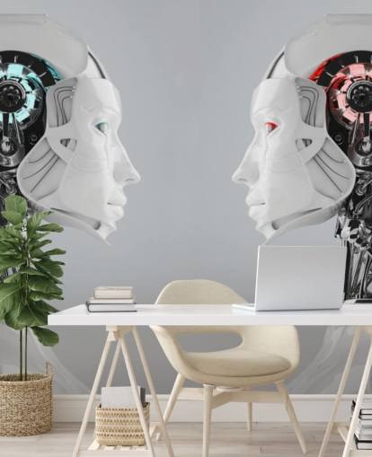 Mural Mujeres robot frente a frente