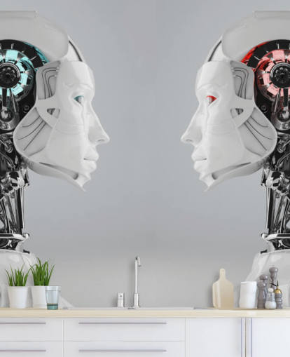 Mural Mujeres robot frente a frente