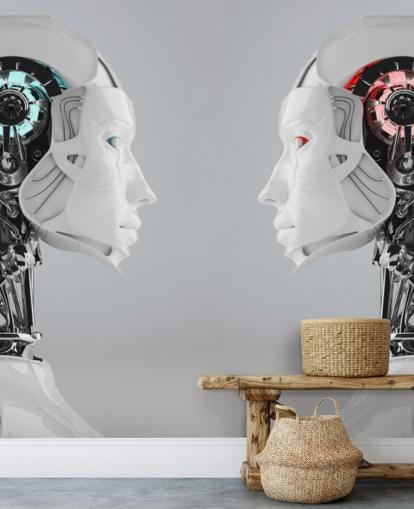 Roboter Frauen einander gegenüberstehen Fototapete Roboter Frauen einander gegenüberstehen Fototapete