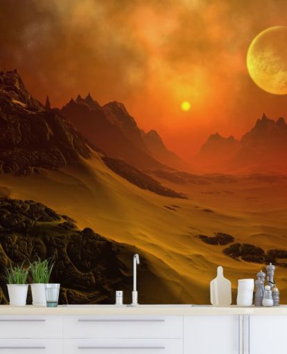 Fantasia ulkomaalainen planeetta Alien Wall Mural Fantasia ulkomaalainen planeetta Alien Wall Mural