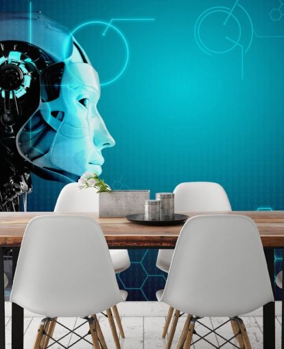 Blå Robot Side profil Bakgrunn