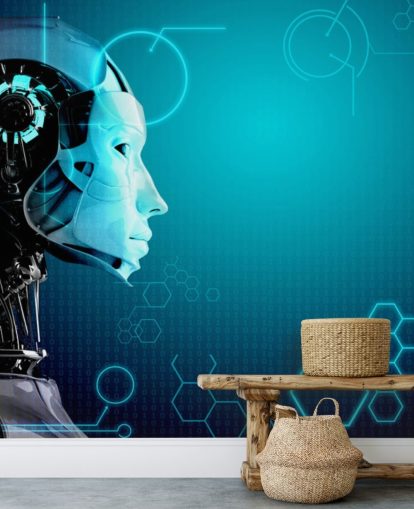 Blå Robot sidoprofil Bakgrund