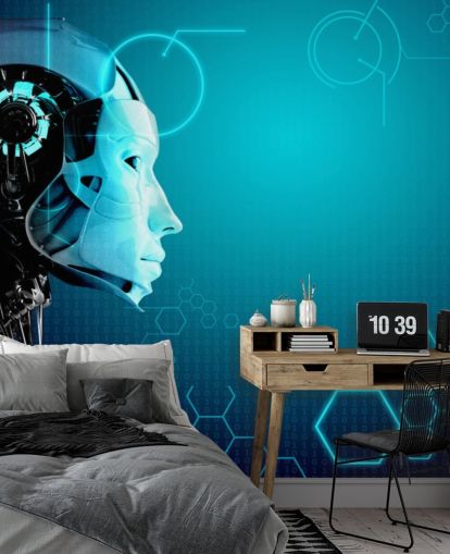 Blå Robot sidoprofil Bakgrund