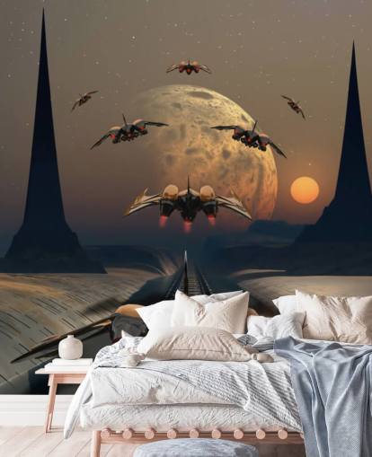 Alien Planet and Space Ships Wallpaper Alien Planet and Space Ships Wallpaper