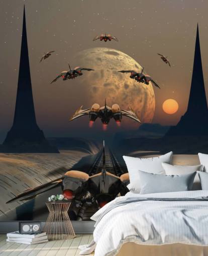 Alien Planet and Space Ships Wallpaper Alien Planet and Space Ships Wallpaper