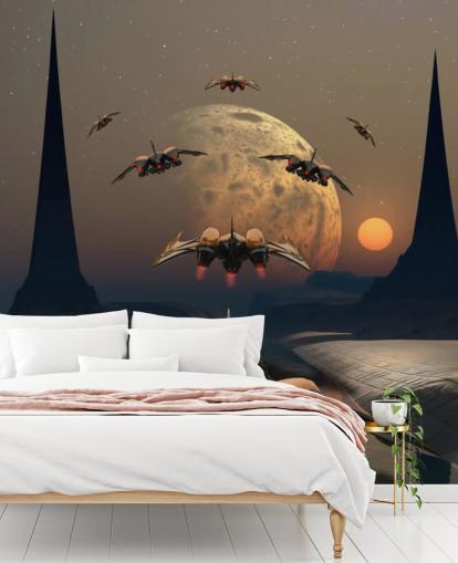 Alien Planet and Space Ships Wallpaper Alien Planet and Space Ships Wallpaper