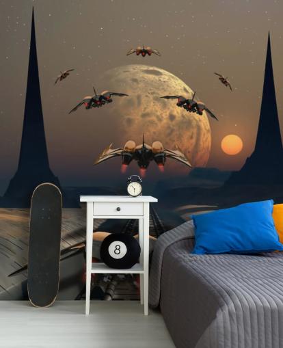 Alien Planet and Space Ships Wallpaper Alien Planet and Space Ships Wallpaper