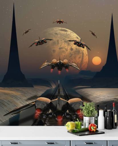 Alien Planet and Space Ships Wallpaper Alien Planet and Space Ships Wallpaper