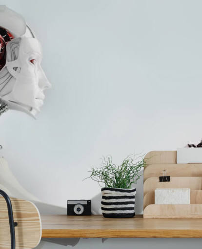 Papier Peint Robot Blanc