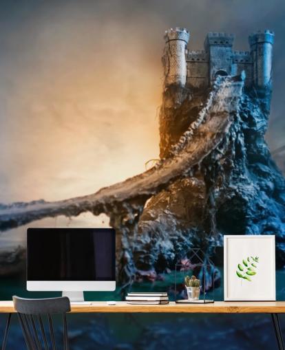 Fantasy Castle and Bridge Wallpaper