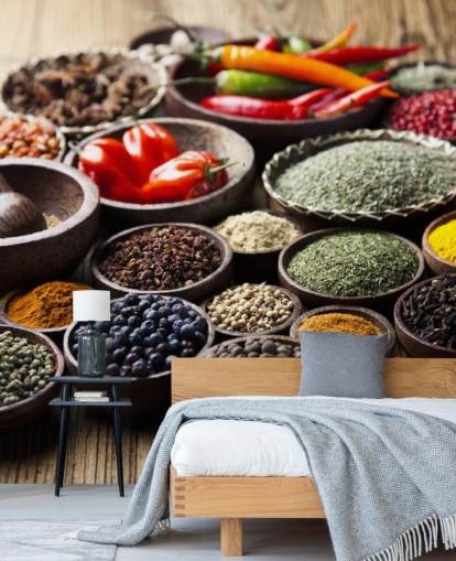 Bowls of Spices Wall Mural