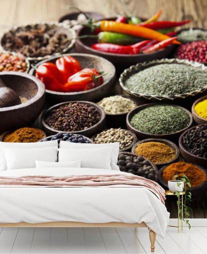 Bowls of Spices Wall Mural
