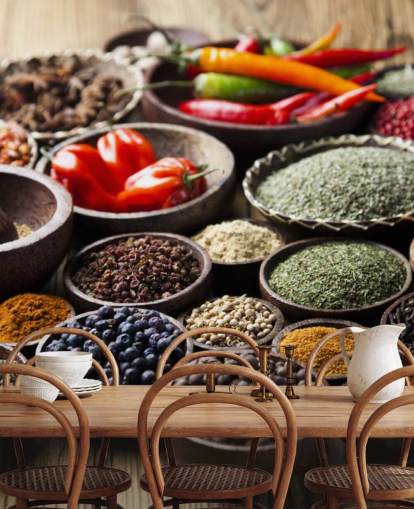 Bowls of Spices Wall Mural Bowls of Spices Wall Mural