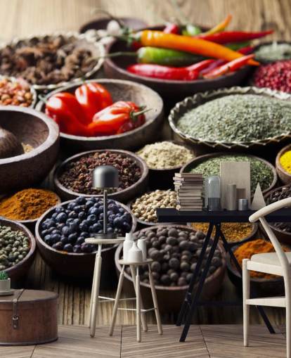 Bowls of Spices Wall Mural Bowls of Spices Wall Mural