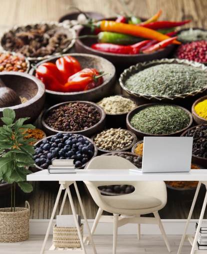 Bowls of Spices Wall Mural