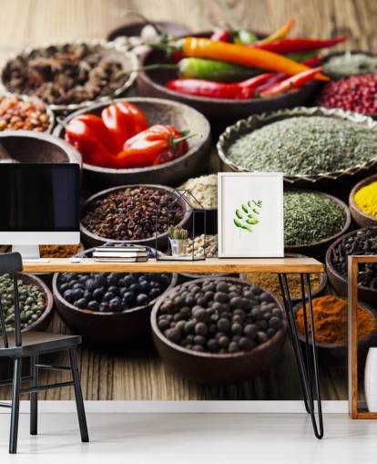 Bowls of Spices Wall Mural Bowls of Spices Wall Mural