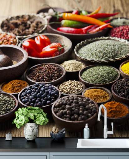 Bowls of Spices Wall Mural Bowls of Spices Wall Mural