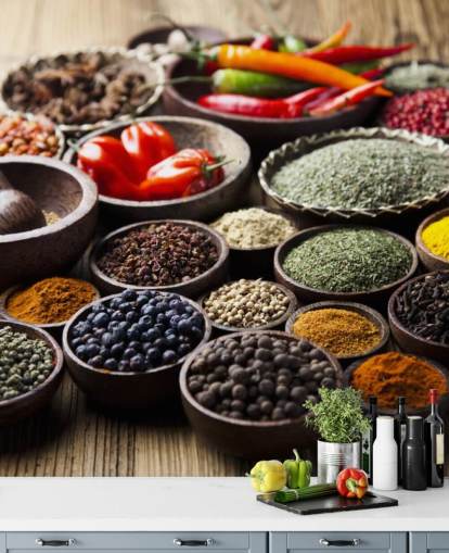 Bowls of Spices Wall Mural