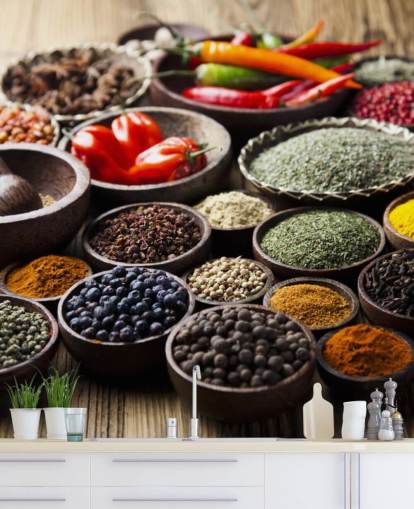 Bowls of Spices Wall Mural Bowls of Spices Wall Mural