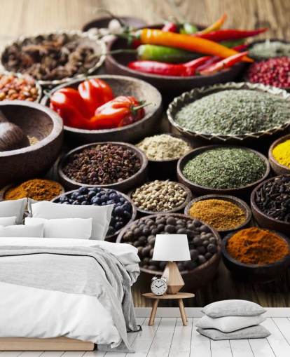Bowls of Spices Wall Mural