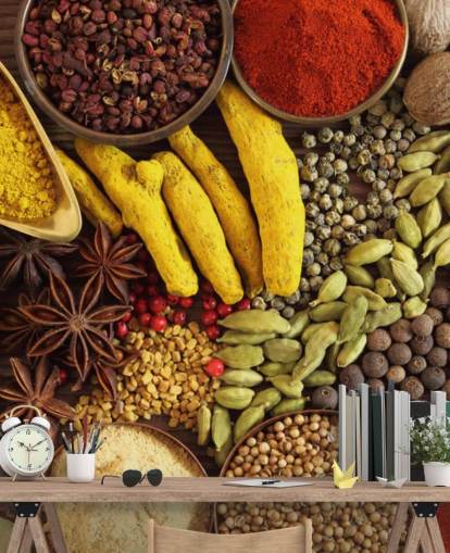 Collection of Spices Wallpaper