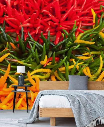 Papel de Parede de Chillis Vermelho, Amarelo e Verde