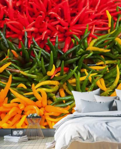 Red, Yellow and Green Chillis Wallpaper